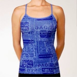 Lululemon Power Y Tank Luon Blue Manifesto Swirl, size 8